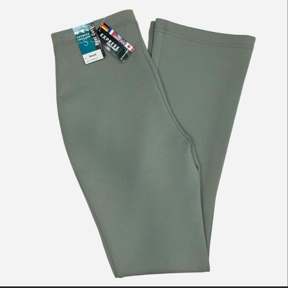 New Deadstock Vintage 90's Express Bootcut Pull On Pants Leggings Small Short Gr